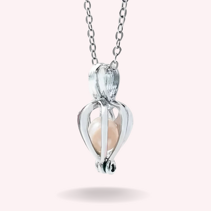 Collar de concha auténtica con perla de los deseos + caja de regalo