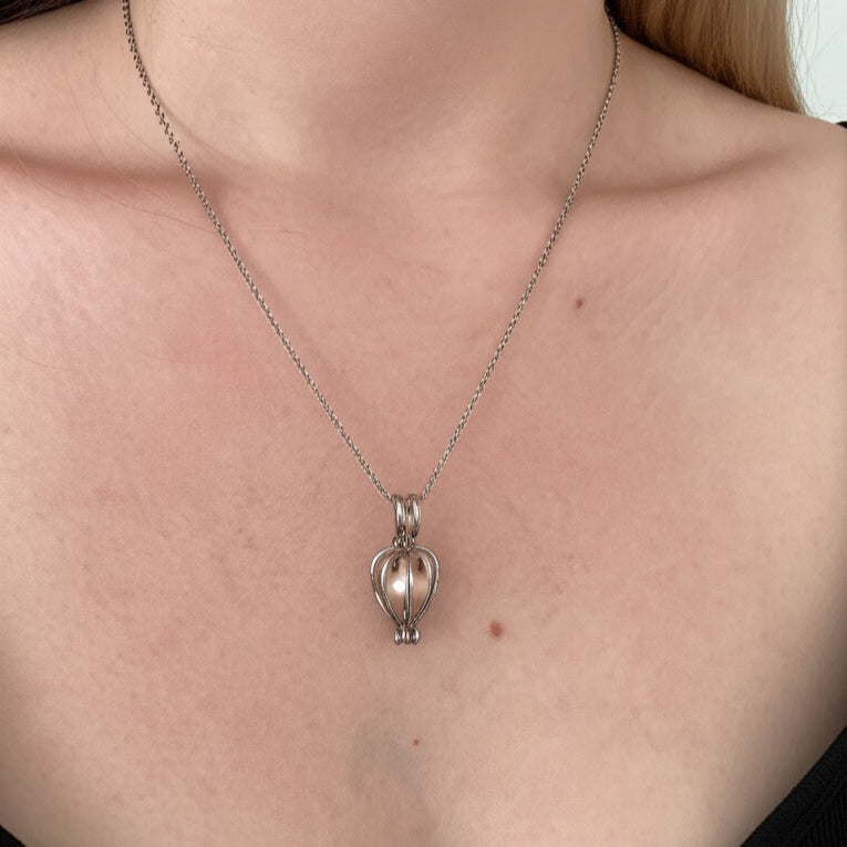 Collar de concha auténtica con perla de los deseos + caja de regalo