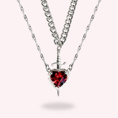 Set Coppia: Due Collane Cuore + Spada